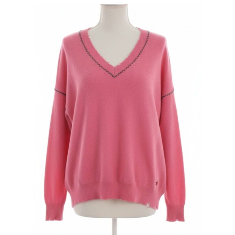 Label + Thread Cashmere 100% Women Small Sweater Pink factory frayed